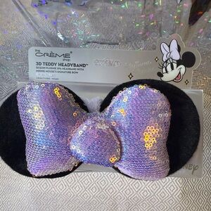 Minnie Mouse 3D Teddy Headband - Black and Purple